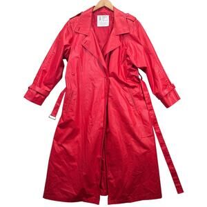 Vintage London Fog Red Maincoats Trench Coat Shell Jacket Women’s 12 Reg